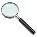 Magnifier with black plastic handle Royalty Free Stock Photo