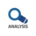 Magnifier blue icon analysis logo concept design template