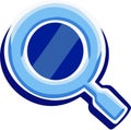 Magnifier blue magnifier vector icon symbol increase search