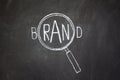Magnifier and 'Brand' word Royalty Free Stock Photo