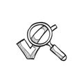 Sketch icon - Magnifier check mark