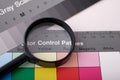 Magnifier on color chart Royalty Free Stock Photo