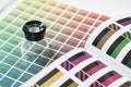 Magnifier on a color chart Royalty Free Stock Photo