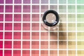 Magnifier on a color chart Royalty Free Stock Photo