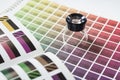 Magnifier on a color chart Royalty Free Stock Photo