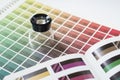 Magnifier on a color chart Royalty Free Stock Photo