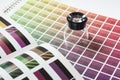 Magnifier on a color chart Royalty Free Stock Photo