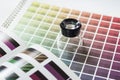 Magnifier on a color chart Royalty Free Stock Photo