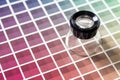 Magnifier on a color chart Royalty Free Stock Photo