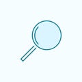 magnifier 2 colored line icon. Simple colored element illustration. magnifier outline symbol design from web icons set on blue Royalty Free Stock Photo