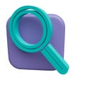 Magnifier 3d icon render illustration