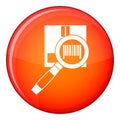 Magnifier and diskette icon, flat style Royalty Free Stock Photo