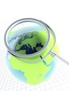 Magnifier and earth Royalty Free Stock Photo