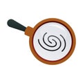 Magnifier and evidence - modern flat design single isolated object Royalty Free Stock Photo