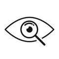 Magnifier with eye outline icon. Magnifi eye symbol Royalty Free Stock Photo