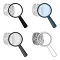 Magnifier and fingerprint. Detection of criminals by fingerprint.Prison single icon in cartoon style vector symbol stock Royalty Free Stock Photo