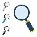 Magnifier Flat Icons Set