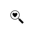 Magnifier with heart solid icon, Love searching Royalty Free Stock Photo