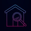 Magnifier house nolan icon. Simple thin line, outline vector of real estate icons for ui and ux, website or mobile application