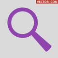 Magnifier icon grey on white background. Royalty Free Stock Photo