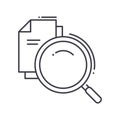 Magnifier icon, linear isolated illustration, thin line vector, web design sign, outline concept symbol with editable Royalty Free Stock Photo