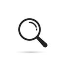 Magnifier icon, vector. Magnifying glass symbol isolated on white Royalty Free Stock Photo
