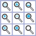 Magnifier icons, business concept