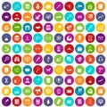 100 magnifier icons set color Royalty Free Stock Photo