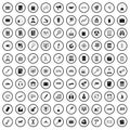 100 magnifier icons set, simple style Royalty Free Stock Photo