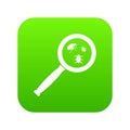 Magnifier and insects icon digital green