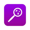 Magnifier and insects icon digital purple