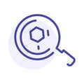 Magnifier line icon. Analysis, magnifying glass. Vector web sign, button