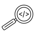 Magnifier links icon, outline style Royalty Free Stock Photo