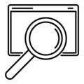 Magnifier links web page icon, outline style Royalty Free Stock Photo