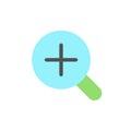 Magnifier and plus flat color ui icon