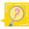 Magnifier search chat speech bubble icon vector