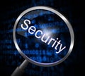 Magnifier Security Represents Magnifying Encrypt And Research Royalty Free Stock Photo