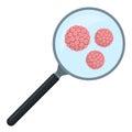 Magnifier showing papillomaviruses magnification isolated Royalty Free Stock Photo