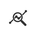 magnifier, statistics, business, search icon. Element of business icon for mobile concept and web apps. Glyph magnifier, Royalty Free Stock Photo