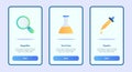 Magnifier test tube pipette for mobile apps template banner page UI with three variations modern flat color style.