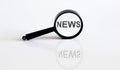 Magnifier text NEWS on the white background