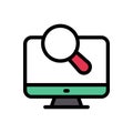 Magnifier vector flat color  icon Royalty Free Stock Photo