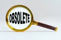 Magnifier on a white background, inside the text is written - OBSOLETE