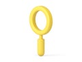 Magnifier yellow optical lens with handle zoom discovery search education 3d icon realistic vector