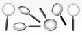 Magnifiying glass black set Royalty Free Stock Photo