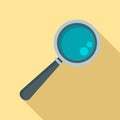 Magnify glass icon, flat style Royalty Free Stock Photo