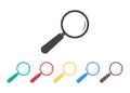 Magnify glass icon. Lupe for look, search. Loupe for inspect, detect, investigate. Scientific tool with lens for research and Royalty Free Stock Photo