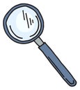 Magnify glass icon. Search color doodle symbol Royalty Free Stock Photo