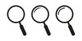 Magnify glass , set of magnify glass in flat style. Search concept. Vector icon Royalty Free Stock Photo