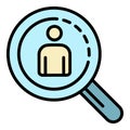 Magnify recruitment glass icon color outline vector Royalty Free Stock Photo